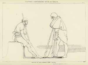 Ulysses in gesprek met Eumaeus door John Flaxman